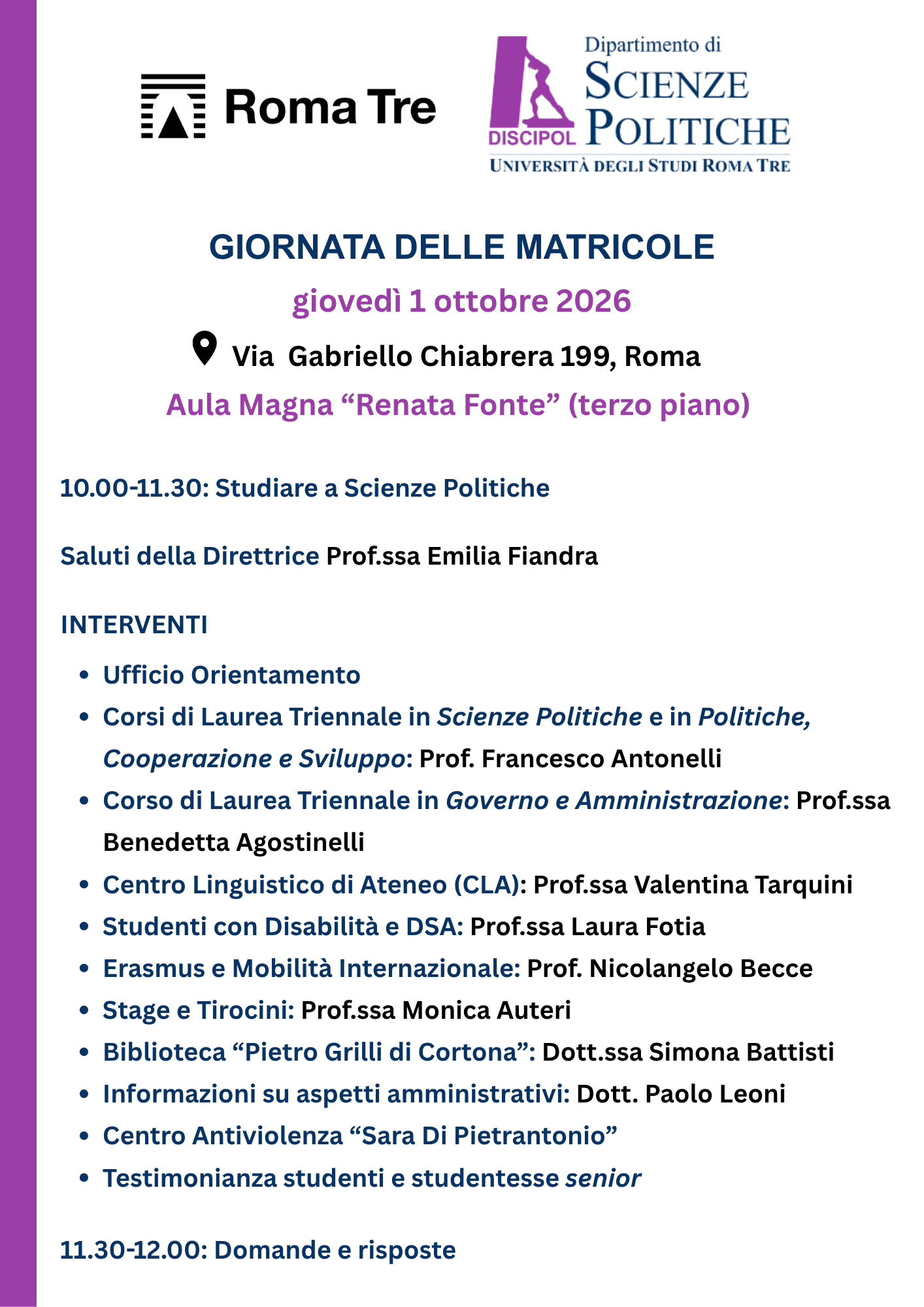 Giornata delle matricole